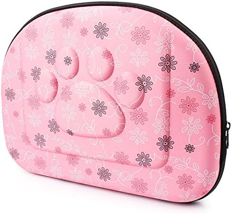 Portable Pink Pet Travel Carrier, Foldable Breathable Handbag with Shoulder Strap for Small Dogs and Cats