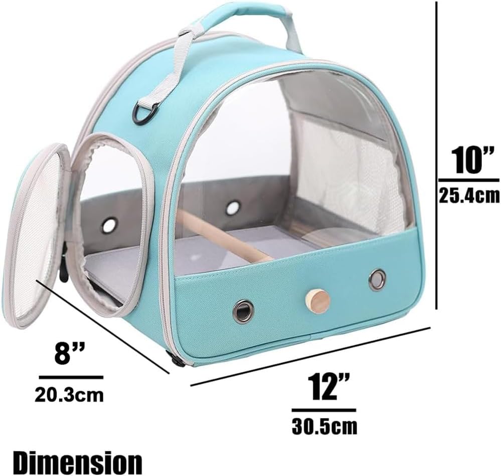 Transparent Portable Pet Travel Carrier, Breathable Bird Travel Bag with Handle, Small Animal Carrying Case for Parrots, Hamsters, Rabbits