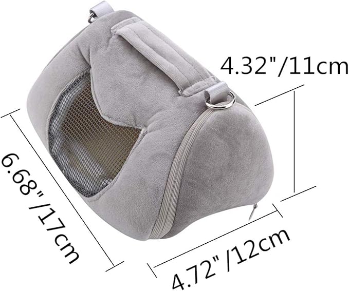 Portable Small Pet Travel Carrier, Soft Plush Handbag with Breathable Mesh Window for Hamsters, Chinchillas, Guinea Pigs, Rabbits, Hedgehogs, and Small Animals