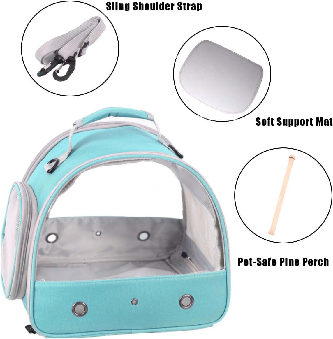 Transparent Portable Pet Travel Carrier, Breathable Bird Travel Bag with Handle, Small Animal Carrying Case for Parrots, Hamsters, Rabbits