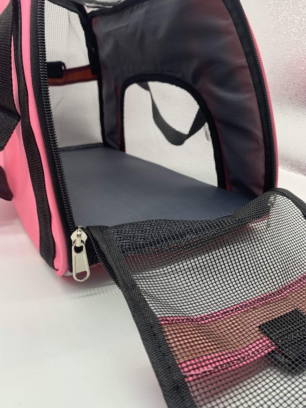 Airline - Compliant Pet Carrier, 16.9×8.9×11.4 Inches, Pink - Black Stylish, for Small Dogs & Cats, Handheld & Single - Shoulder, Fits Under Airplane Seats