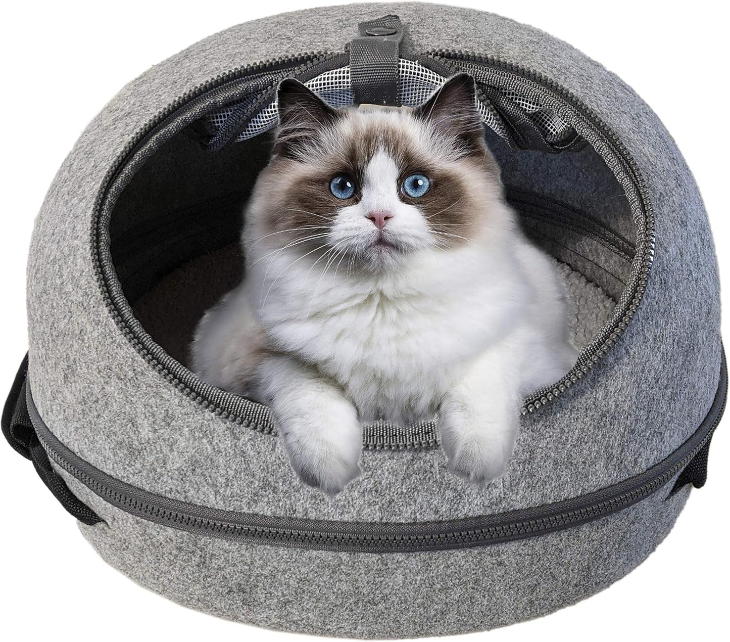 Round Felt Breathable Portable Pet Carrier, Handheld Travel Bag for Cats & Dogs, Comfortable & Concealed Pet Tote (Need to supplement specific dimensions, as not shown in the picture, can be added later according to actual measurement )