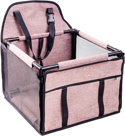 Universal Car Pet Safety Seat, 15×15×10.6 Inches, 11LBS Weight Capacity, Portable Car Seat for Cats & Dogs