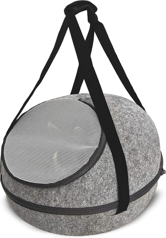 Round Felt Breathable Portable Pet Carrier, Handheld Travel Bag for Cats & Dogs, Comfortable & Concealed Pet Tote （Need to supplement specific dimensions, as not shown in the picture, can be added later according to actual measurement ）